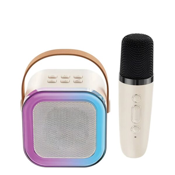 Mini parlante Karaoke Luminoso + Mic - Incluye efectos de voz divertidos. NETMAK