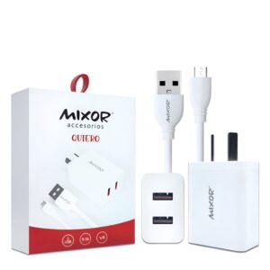 Cargador Rapido 5.1A MIcro 2USB + Cable - QUIERO - MIXOR