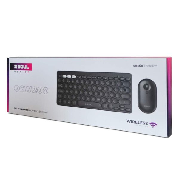 Kit Teclado 80% + Mouse SOUL Office CW200 Negro