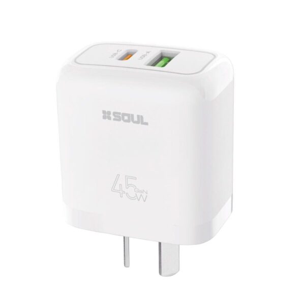 Cargador Viajero FC USB+PD 45W c/cable Type-C a Lightning --