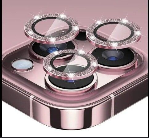 Glass Para Camara Single Strass iPhone 17 Pro Max Rosa