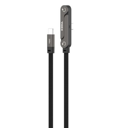 Cable USB c/Soporte Type-C a Type-C 240w SOUL - Negro