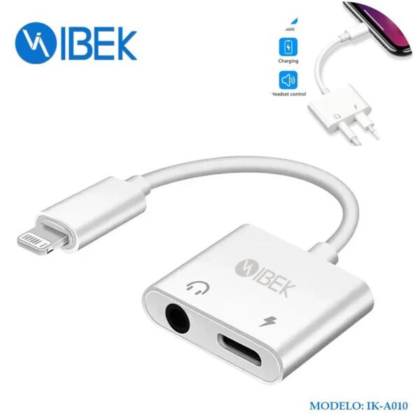 Adaptador Lightning a 3.5 mm + Tipo-C IBEK